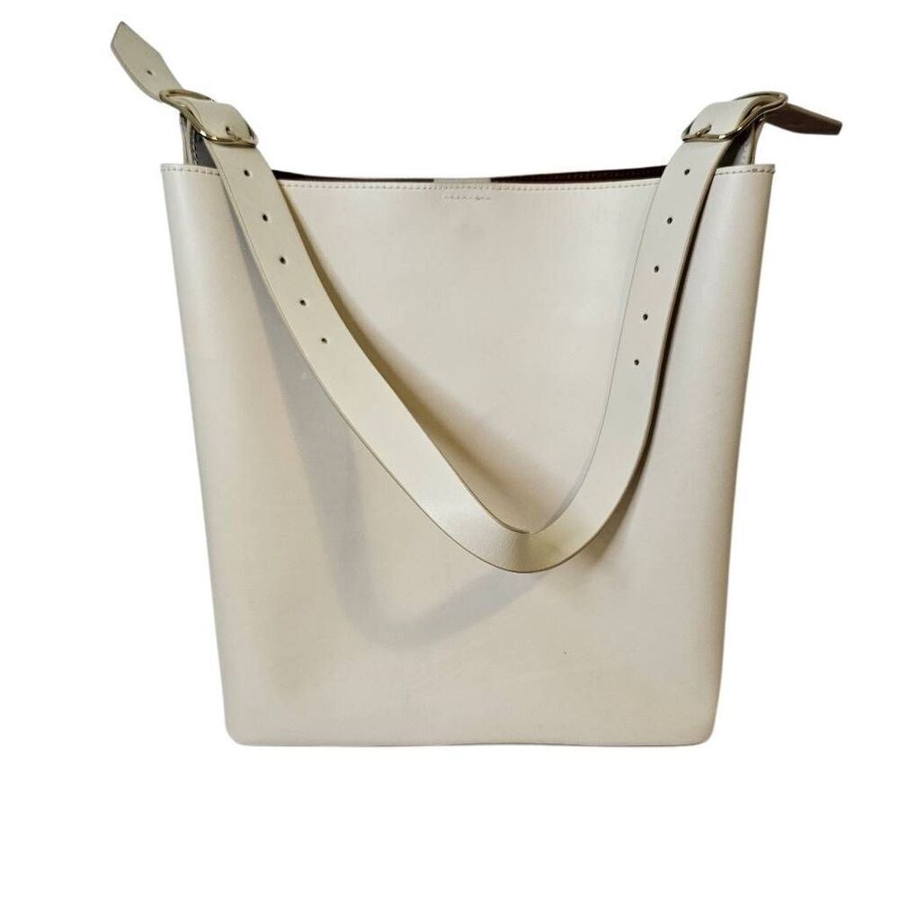 Mark & Graham cream colored leather Italian tote/bag.